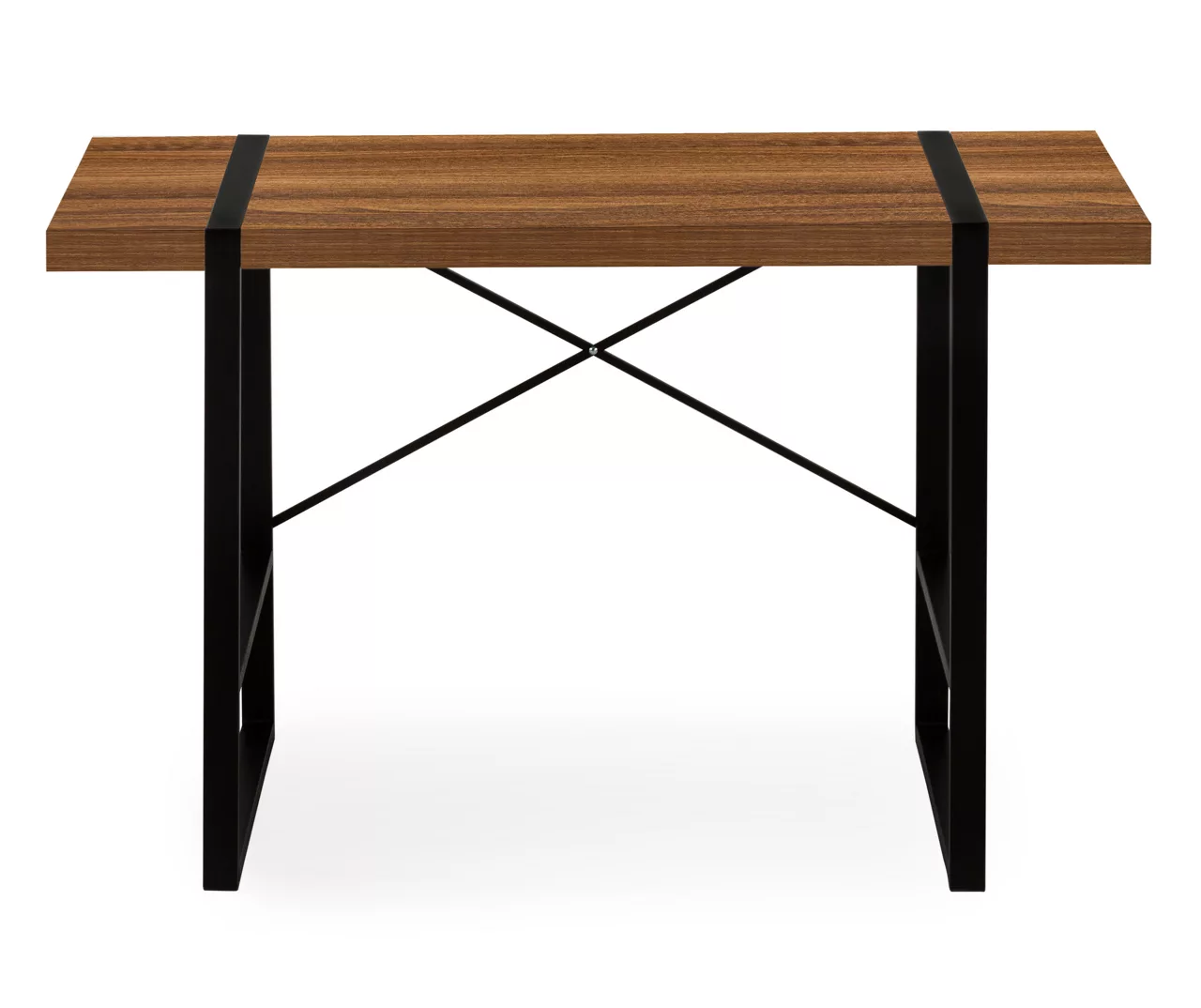 Walnut Wood Look Thick Panel Computer Desk - Image 4