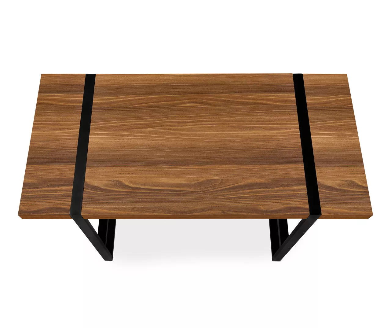 Walnut Wood Look Thick Panel Computer Desk - Image 5