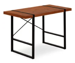 Cherry Wood Look Thick Panel Computer Desk