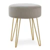 Hairpin Leg Upholstered Ottoman