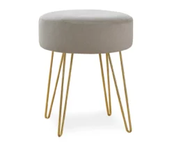 Hairpin Leg Upholstered Ottoman