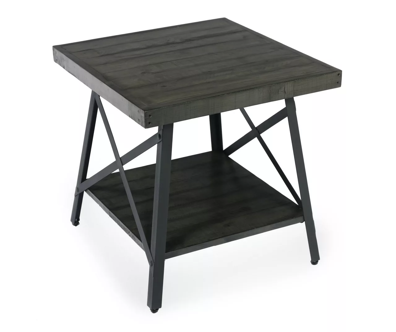 Pomona Gray & Steel Gray 24" Wood Open-Shelf End Table - Image 2