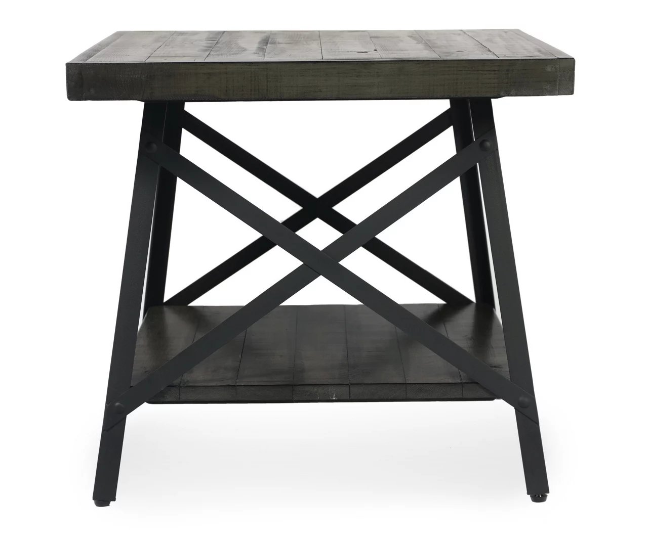 Pomona Gray & Steel Gray 24" Wood Open-Shelf End Table - Image 4