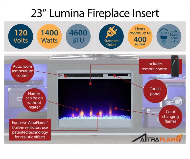 48" Intrepid White Electric Fireplace Console - Image 5
