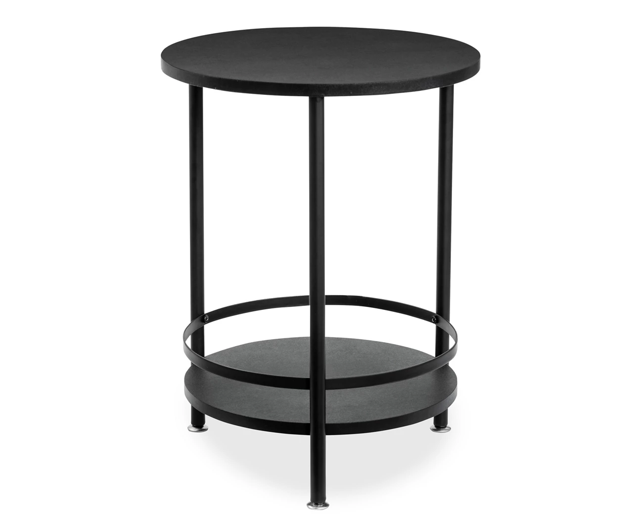 Black Round 2-Tier Side Table - Image 3
