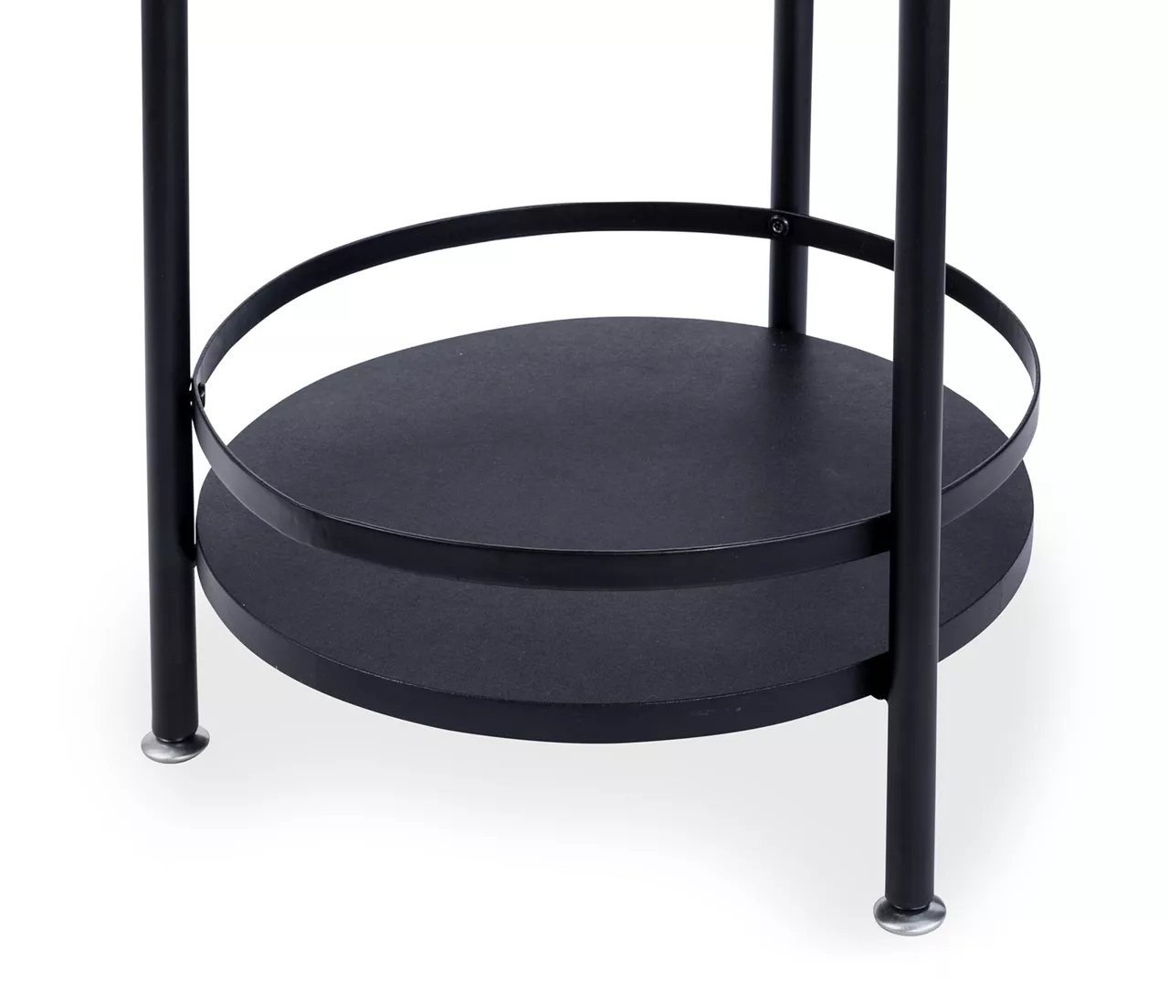 Black Round 2-Tier Side Table - Image 4