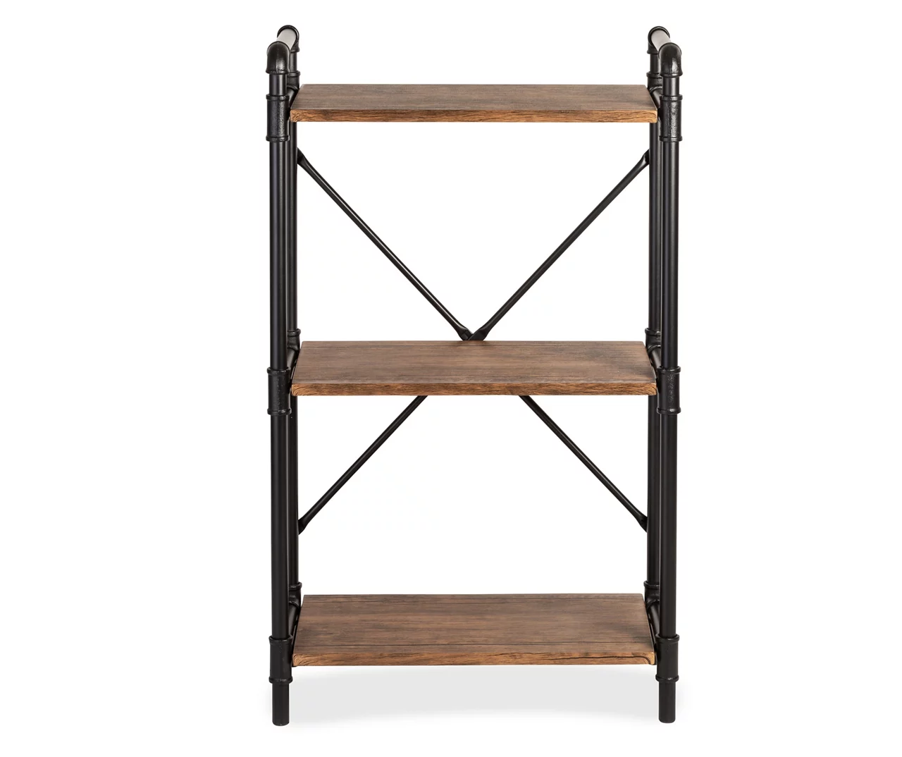 Black Industrial 3-Tier Bookshelf - Image 4