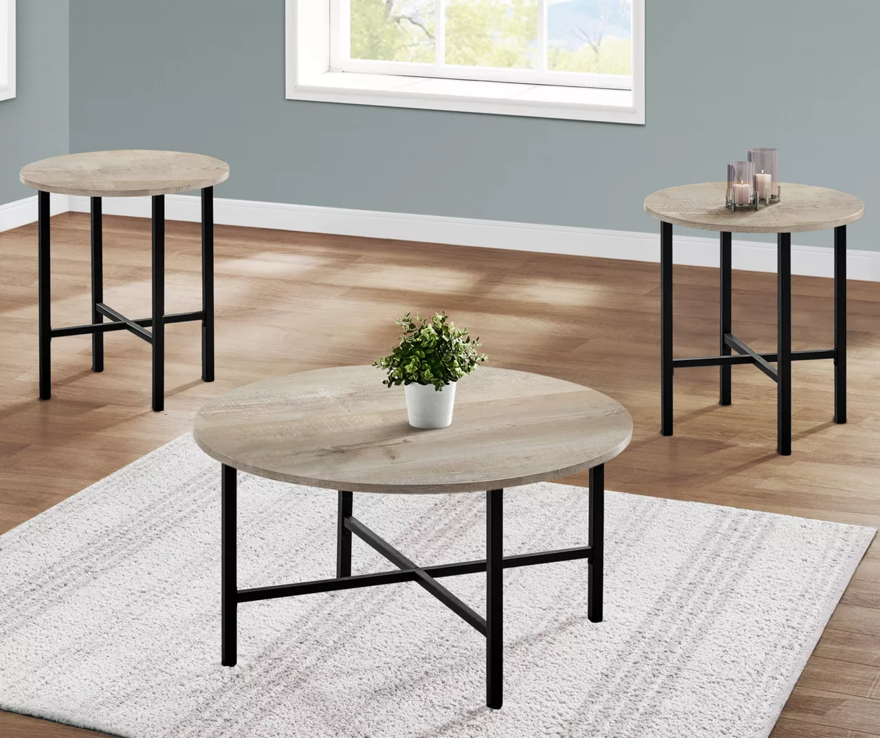 Monarch Round 3-Piece Occasional Table Set - Image 8