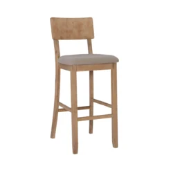 Jessie Gray Wash Upholstered Wood Bar Stool