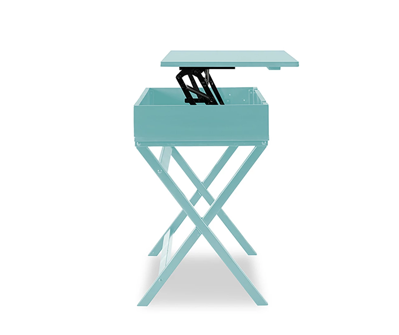 Kari Turquoise Lift-Top Campaign Desk - Image 4