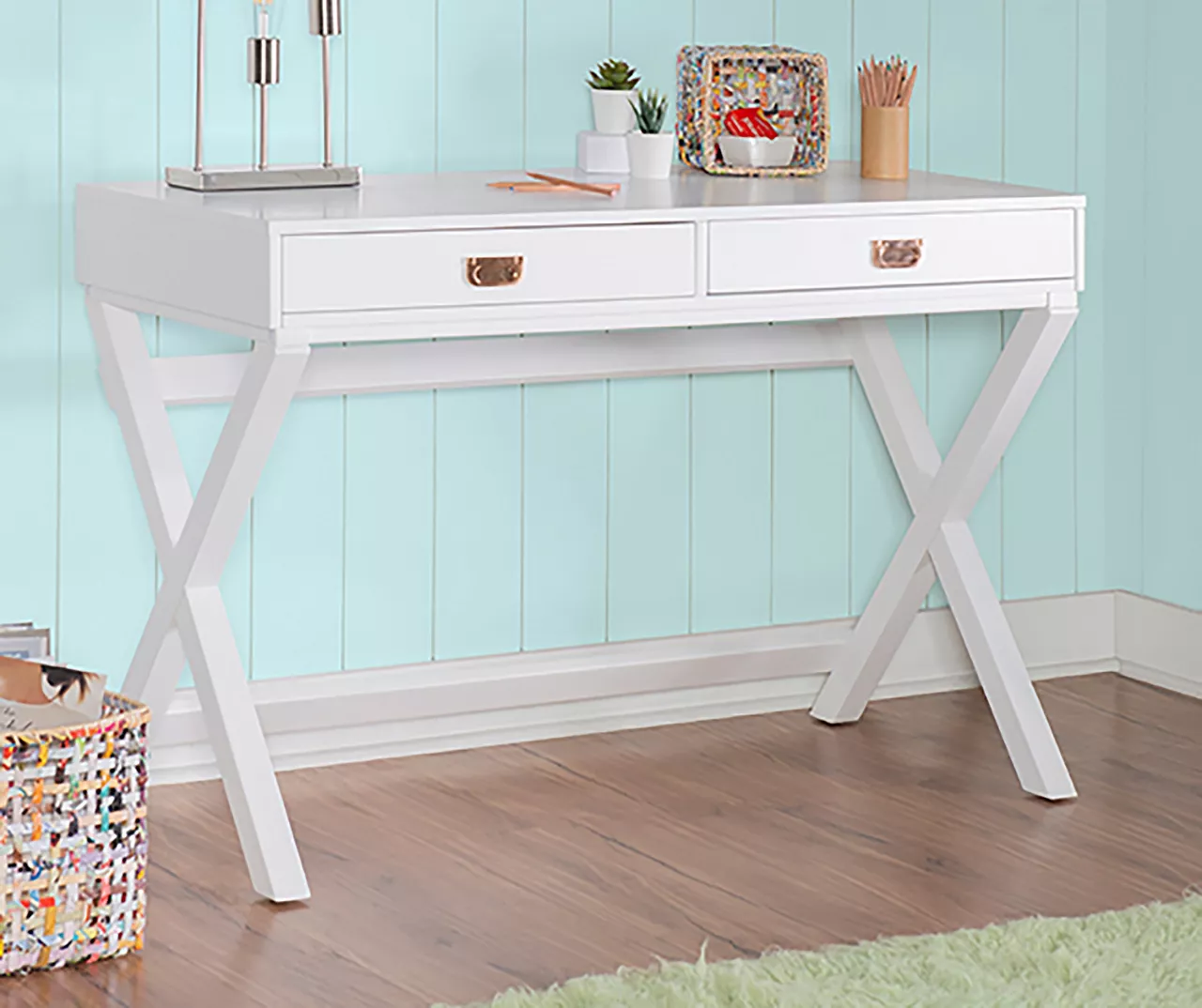 Cami White X-Base Campaign Writing Desk - Image 2