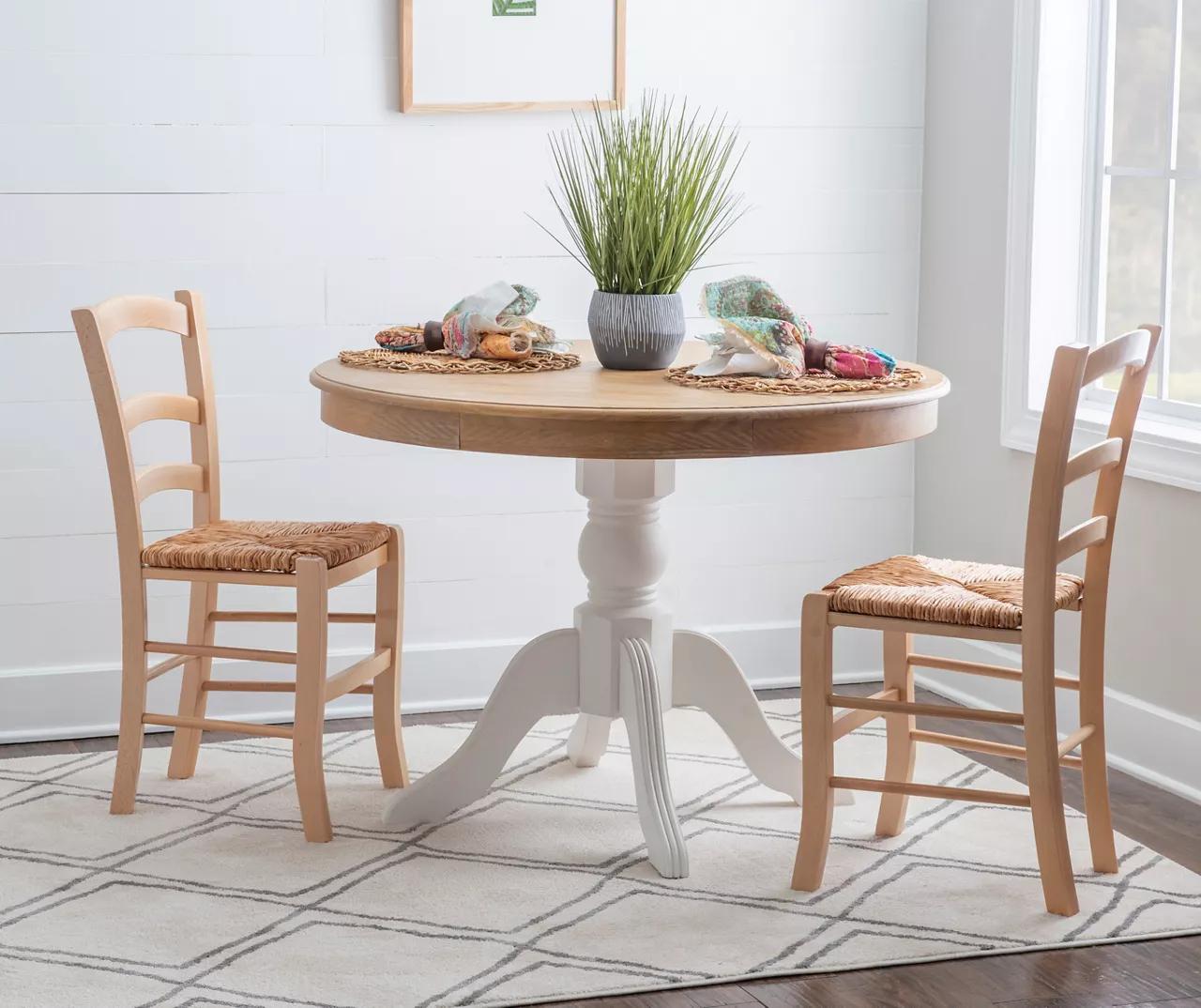 Bordeaux Natural Handwoven Ladder Back Side Chairs, 2-Pack - Image 2