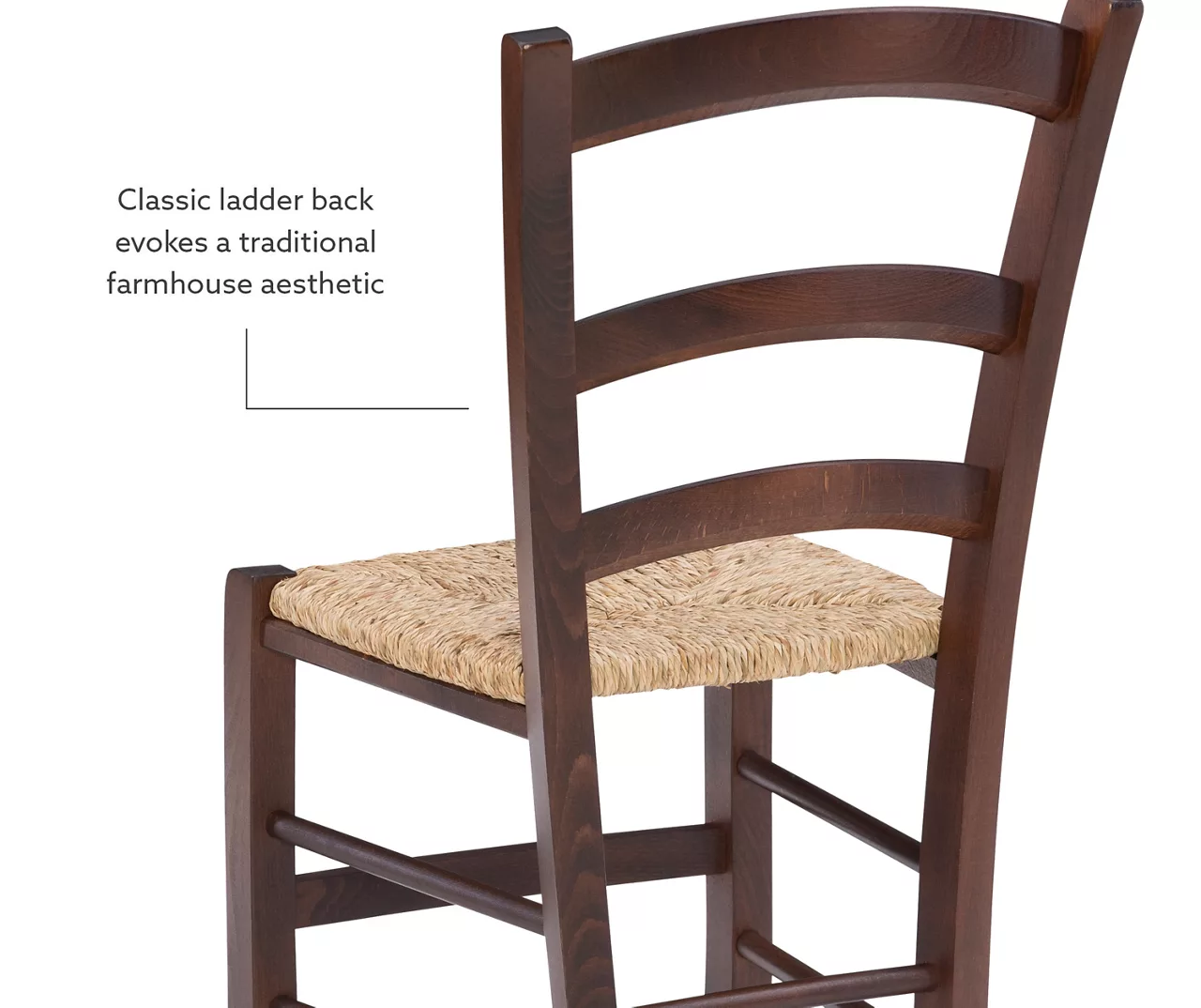 Bordeaux Walnut Handwoven Ladder Back Side Chairs, 2-Pack - Image 5