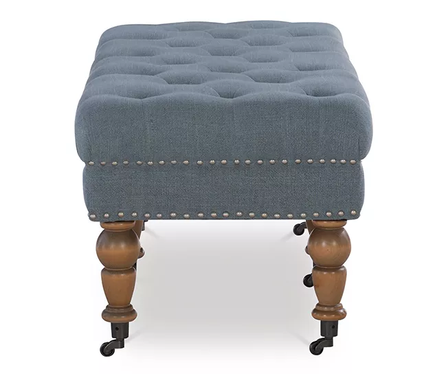 Claire Linen Upholstered Rolling Bench - Image 5