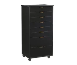 Craft Mate Black Wood 8-Drawer Rolling Storage Cart