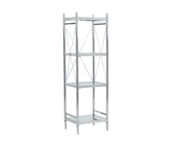 Hawkins Chrome & Glass 4-Tier Shelf
