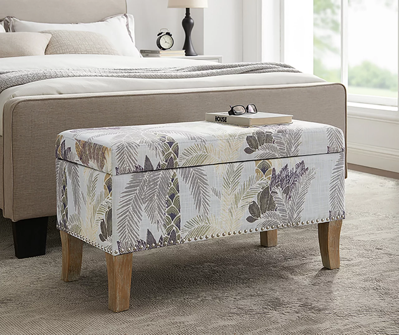 Lisa Palm Tree Storage Ottoman - Image 2