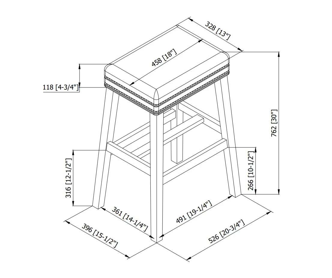 Baldwin White & Black Cow Print Nailhead Bar Stool - Image 5