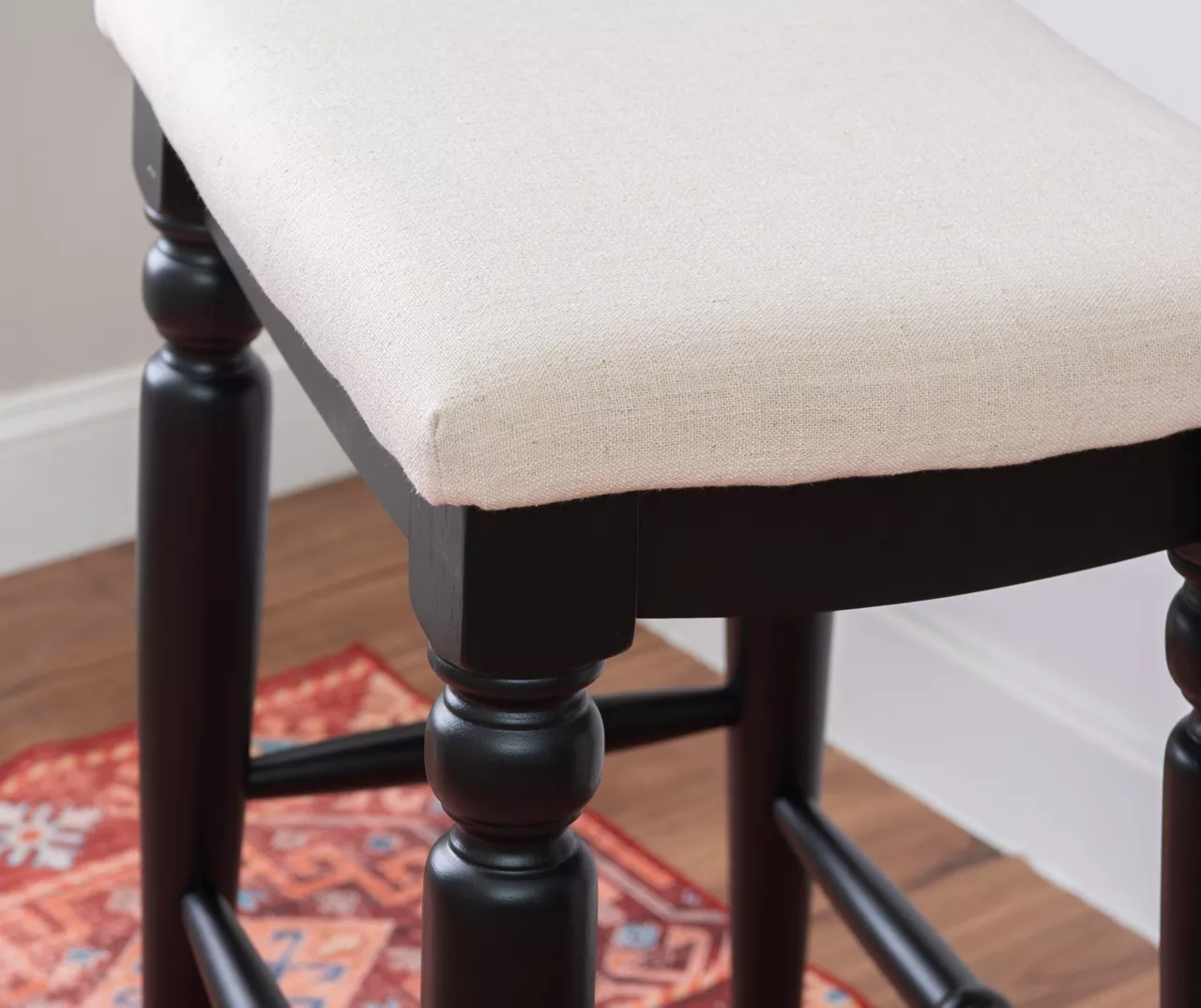 Bristol Black & White Backless Bar Stool - Image 4