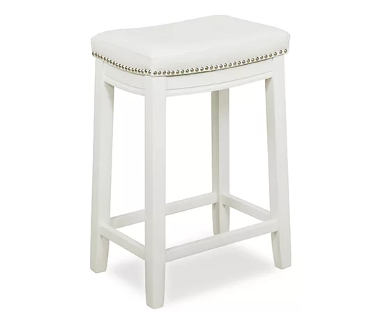 32" Brooke White Backless Counter Stool