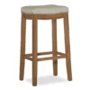 Brooke Natural & Rustic Brown Backless Striped Bar Stool