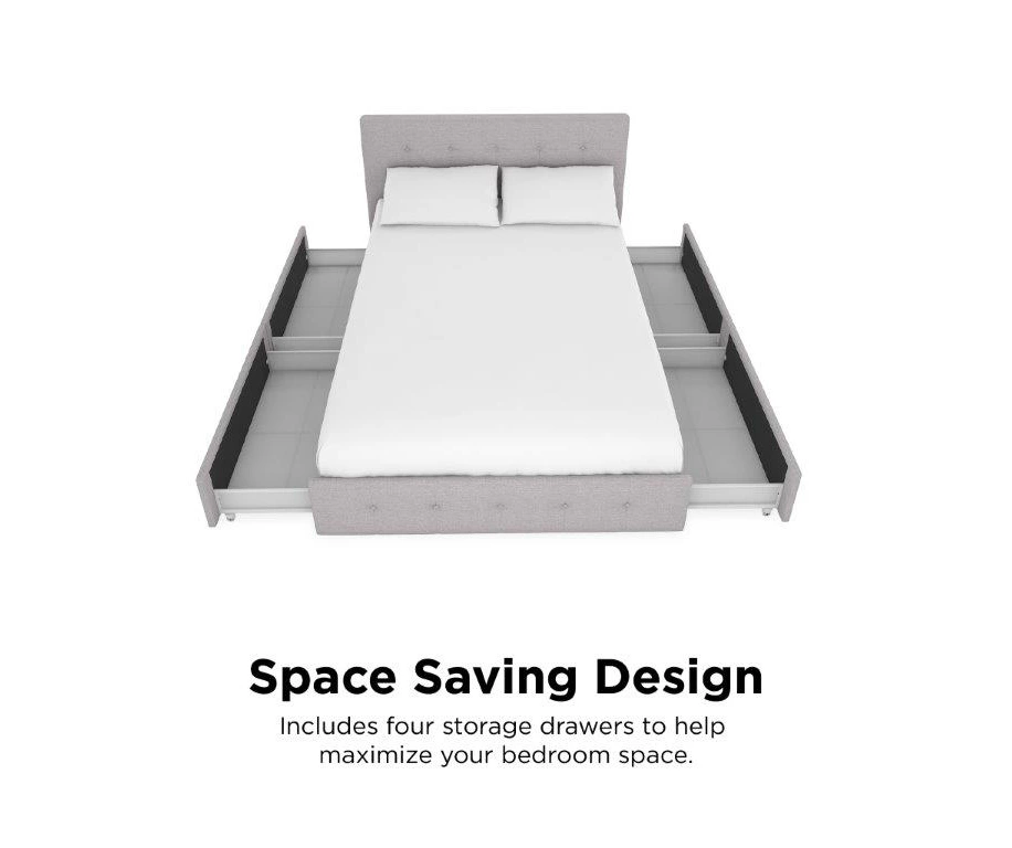 Atwater Living DHP Ryder Linen Upholstered Bed With Storage - Image 18