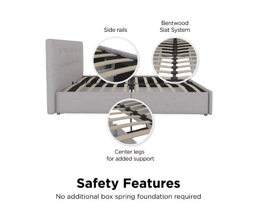 Atwater Living DHP Ryder Linen Upholstered Bed With Storage - Image 19