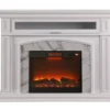 62" Grand White Faux Marble Electric Fireplace