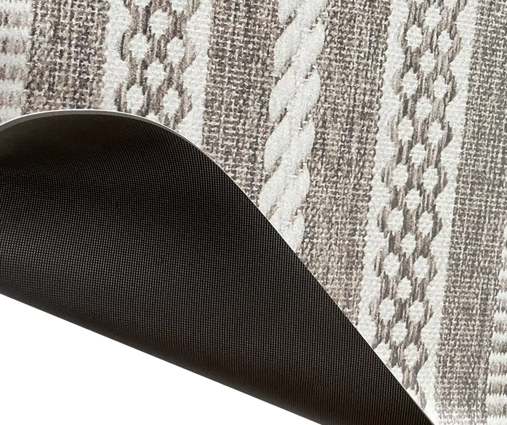 Gray & White Geo Stripe PVC Desk Mat, (34" X 47") - Image 3