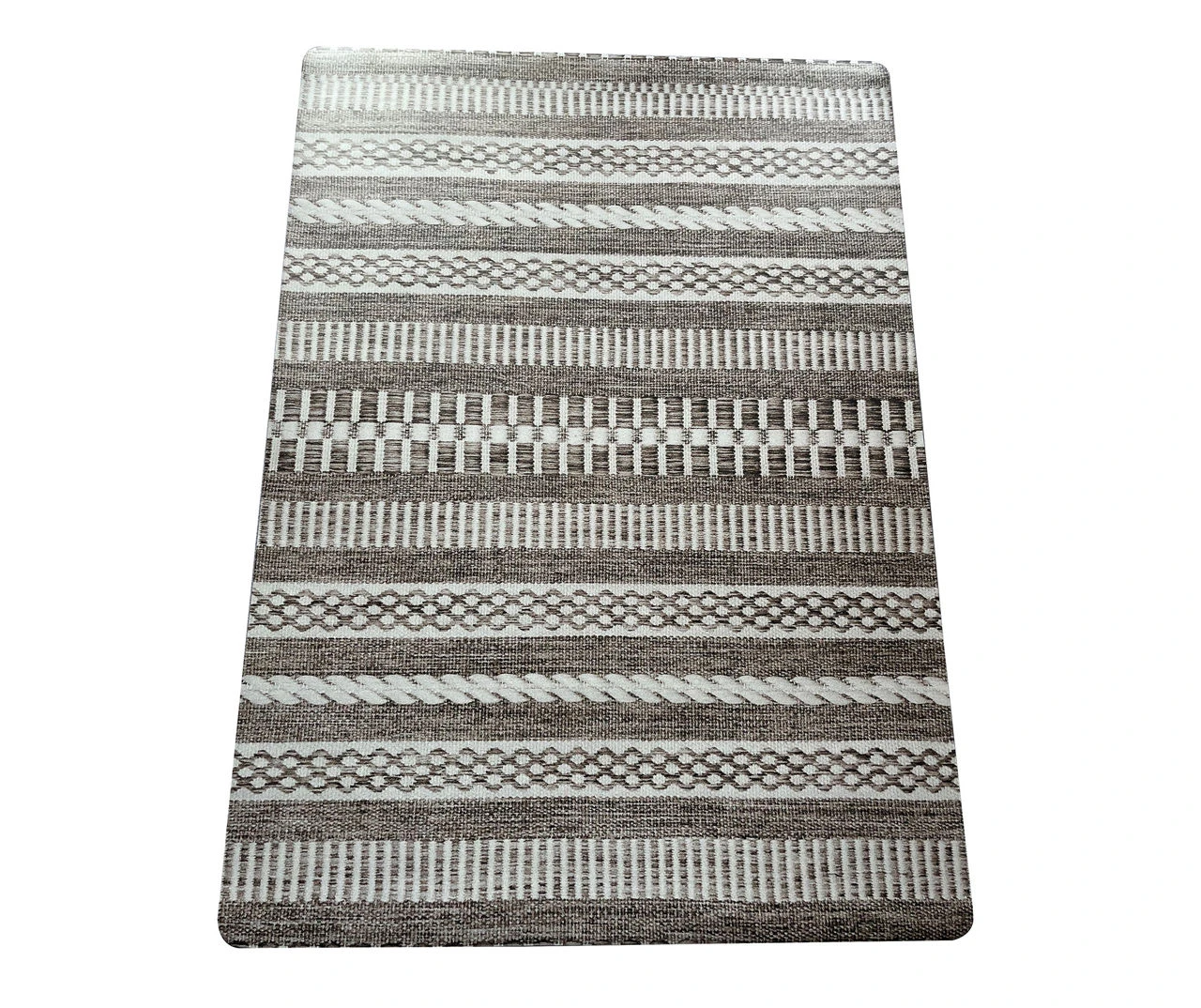 Gray & White Geo Stripe PVC Desk Mat, (34" X 47")