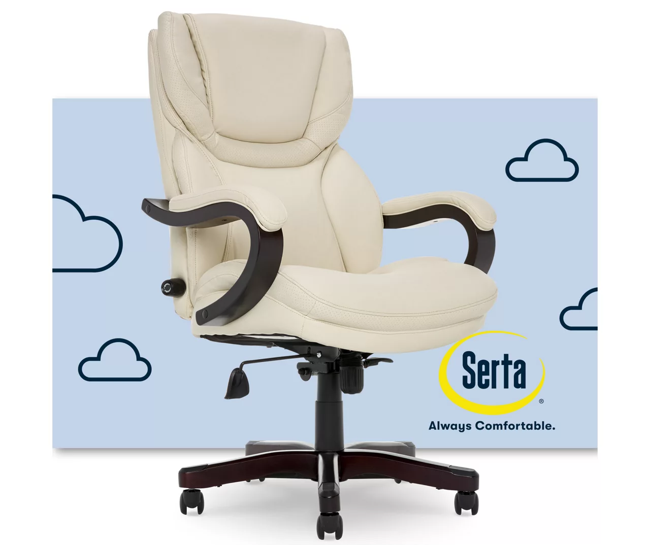 Conway Ivory Big & Tall Bonded Leather Office Chair - Image 7