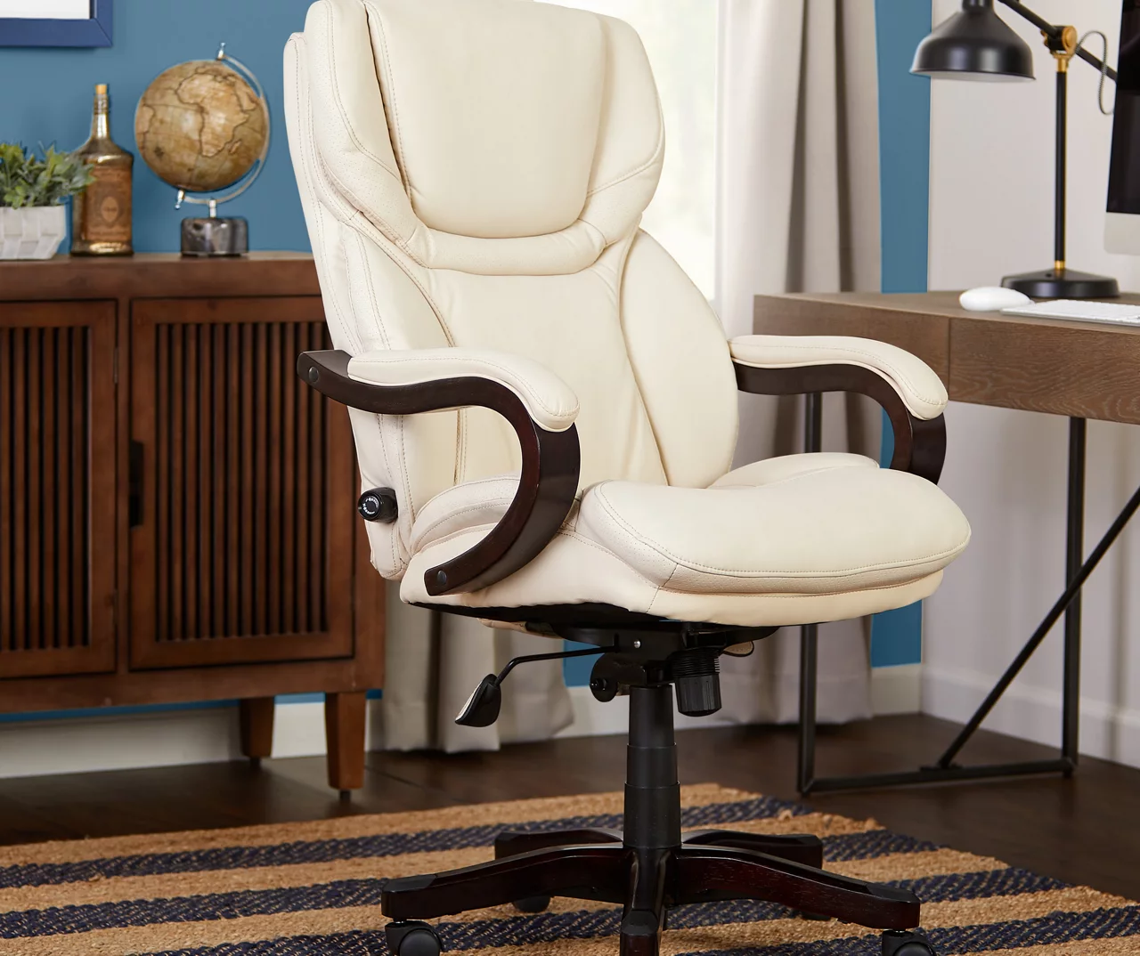 Conway Ivory Big & Tall Bonded Leather Office Chair - Image 4