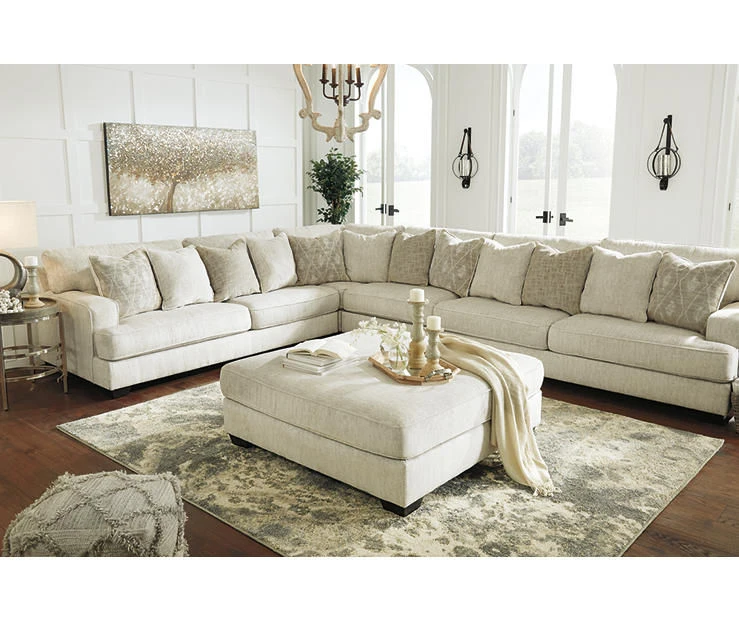 Kildare Parchment Oversize Accent Ottoman - Image 6
