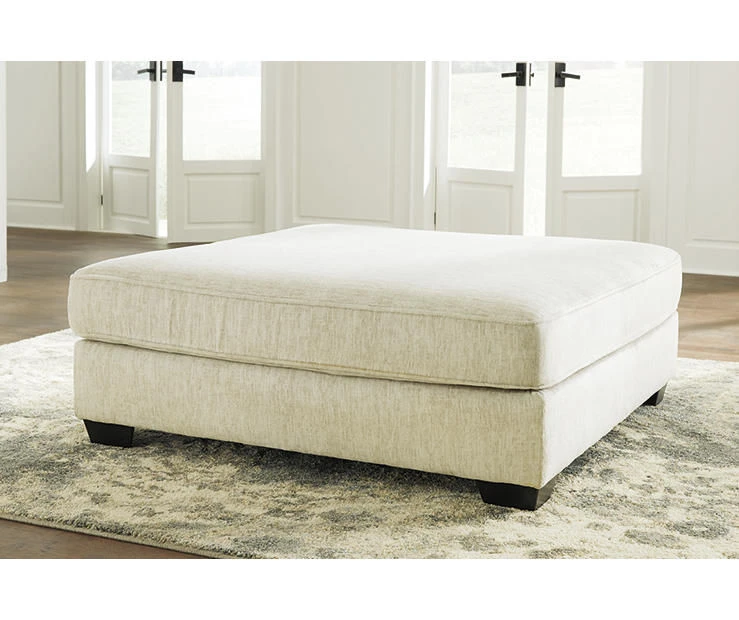Kildare Parchment Oversize Accent Ottoman - Image 2