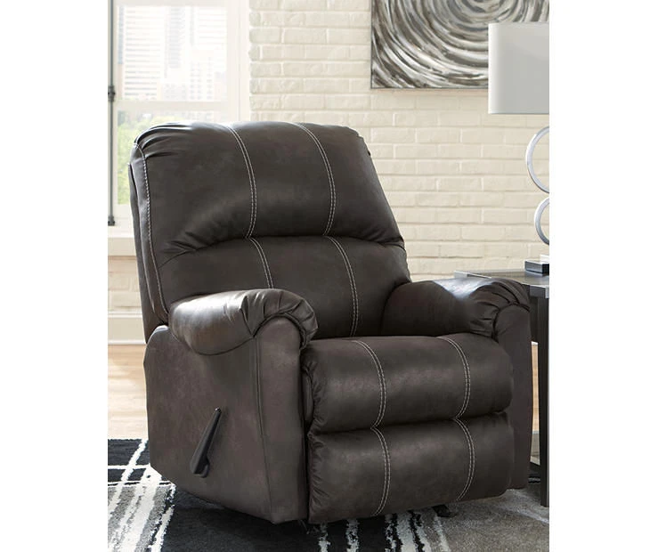 Kincord Midnight Faux Leather Rocker Recliner - Image 2