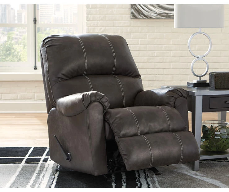 Kincord Midnight Faux Leather Rocker Recliner - Image 3