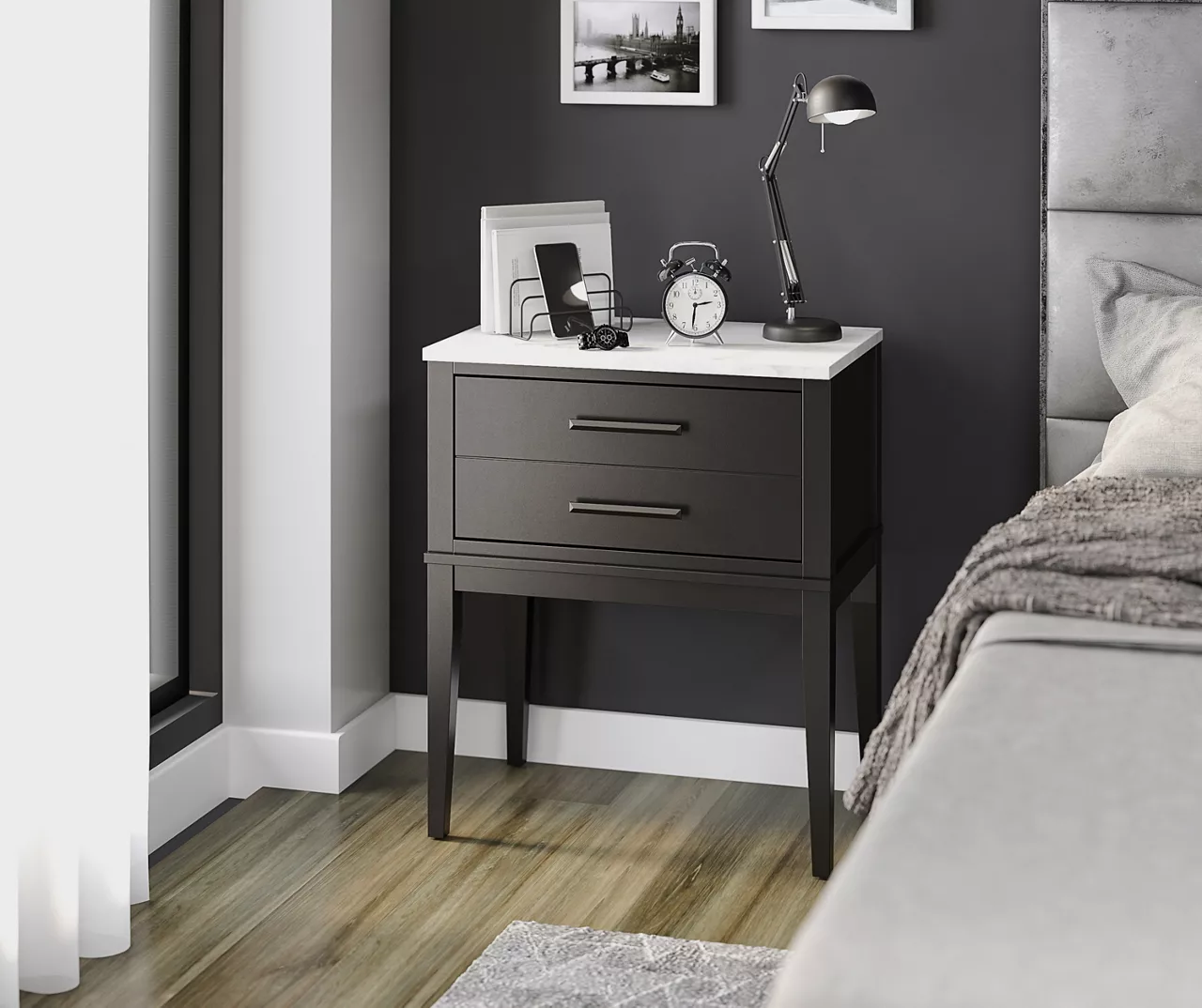 Ameriwood Madison Lane Faux Marble Nightstand - Image 7