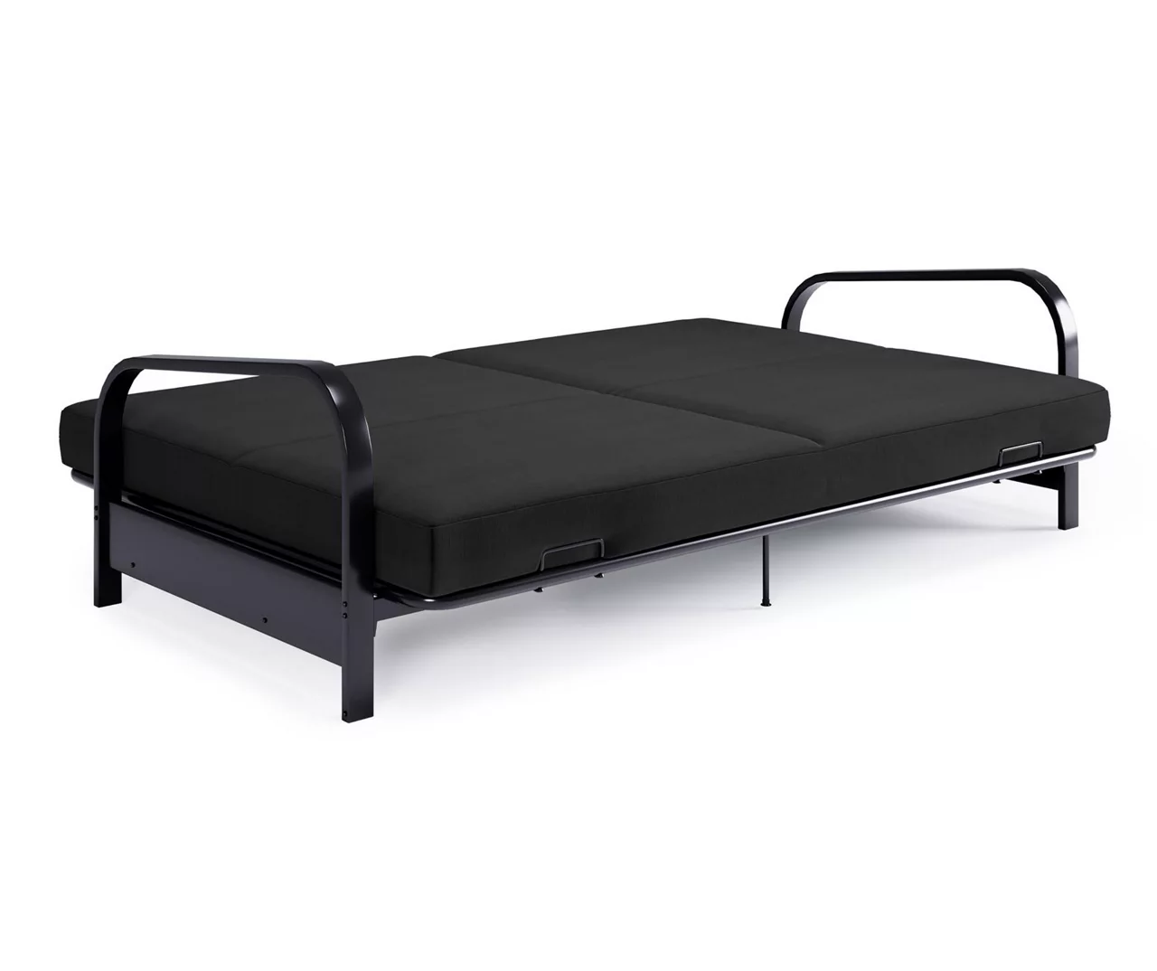 DHP Elbern Black Metal Futon With Black Microfiber Cover - Image 2