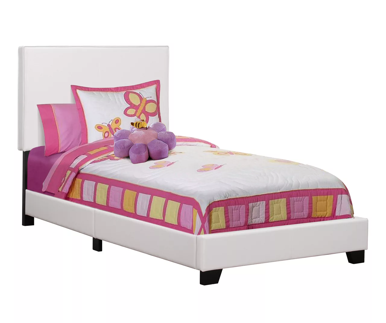 Monarch Faux Leather Twin Bed - Image 3
