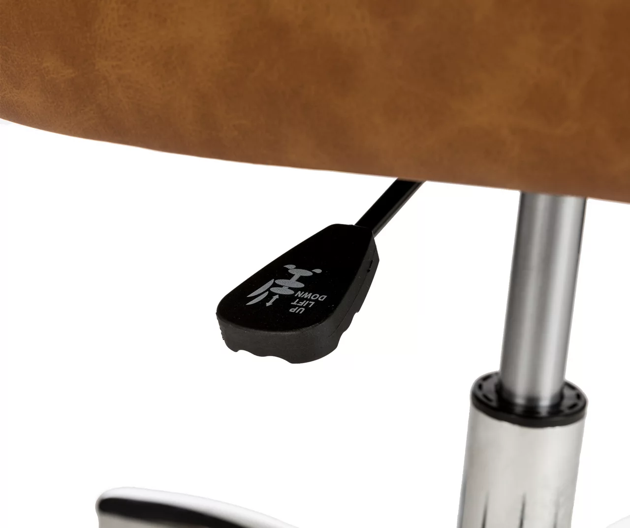 Caramel Brown Faux Leather Tufted Adjustable Office Chair - Image 5