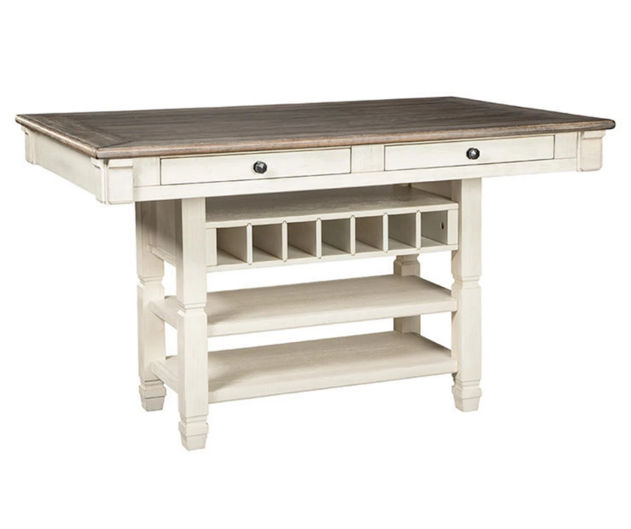 Bolanburg Counter-Height Dining Table With Wine Bottle Storage