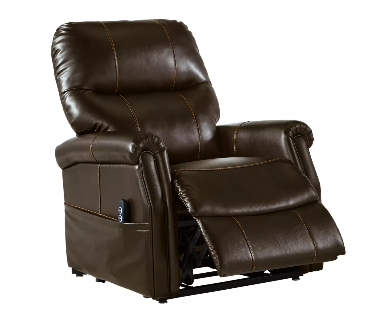 Markridge Chocolate Faux Leather Power Lift Recliner - Image 8