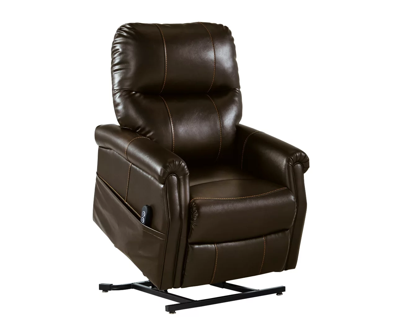 Markridge Chocolate Faux Leather Power Lift Recliner - Image 9
