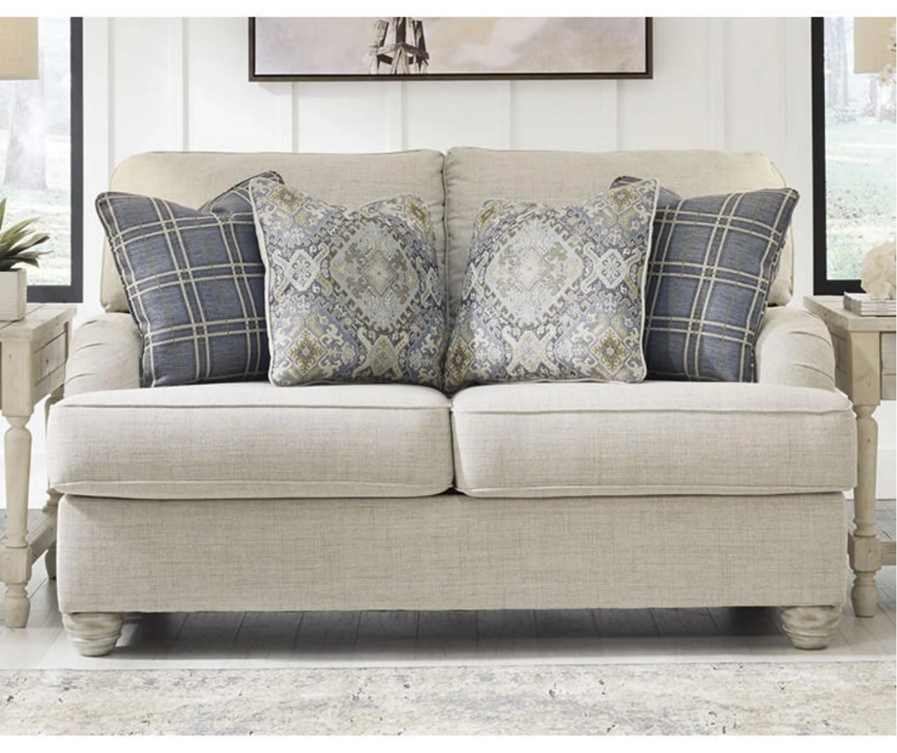 Traemore Linen Loveseat - Image 2