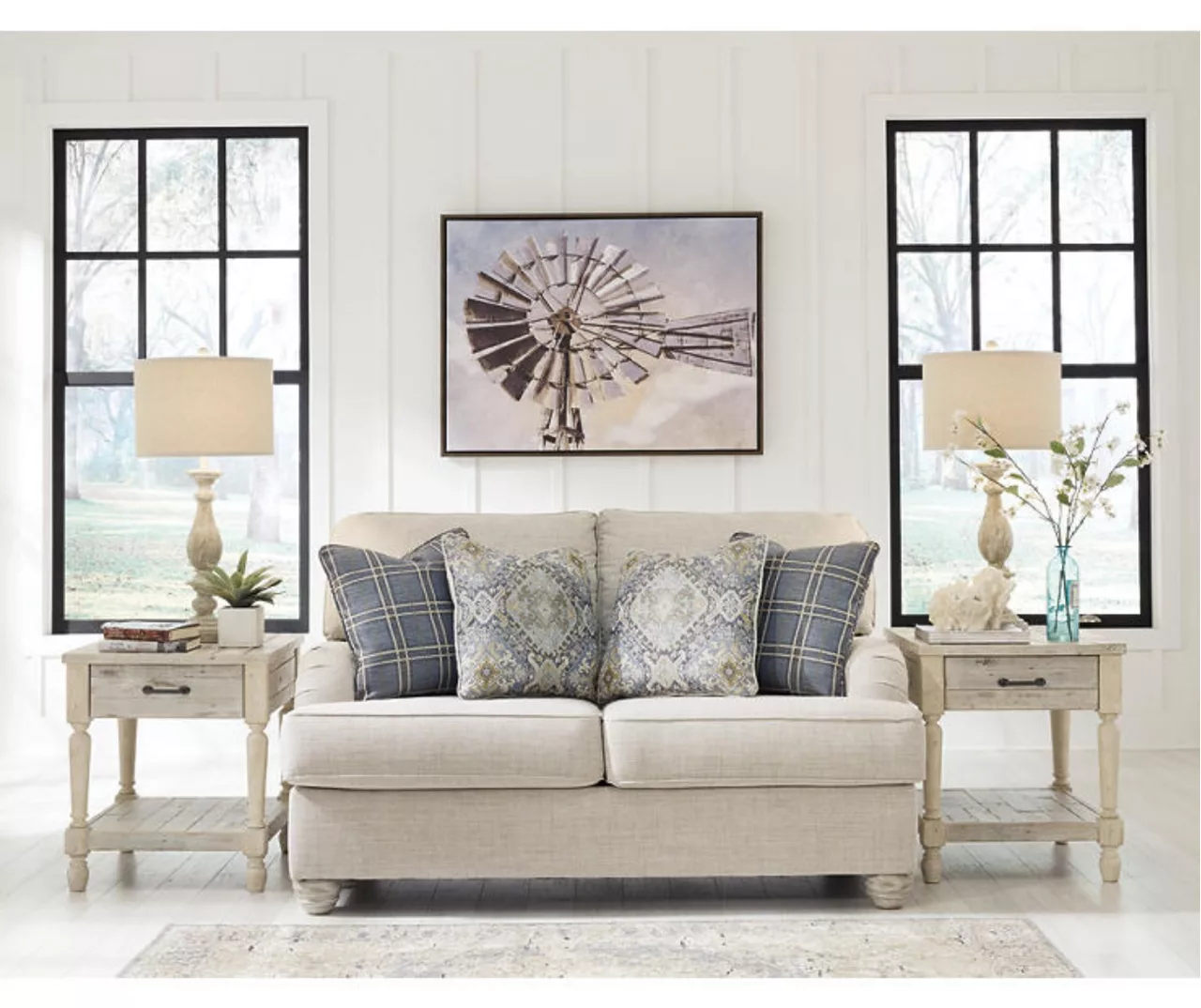 Traemore Linen Loveseat - Image 3