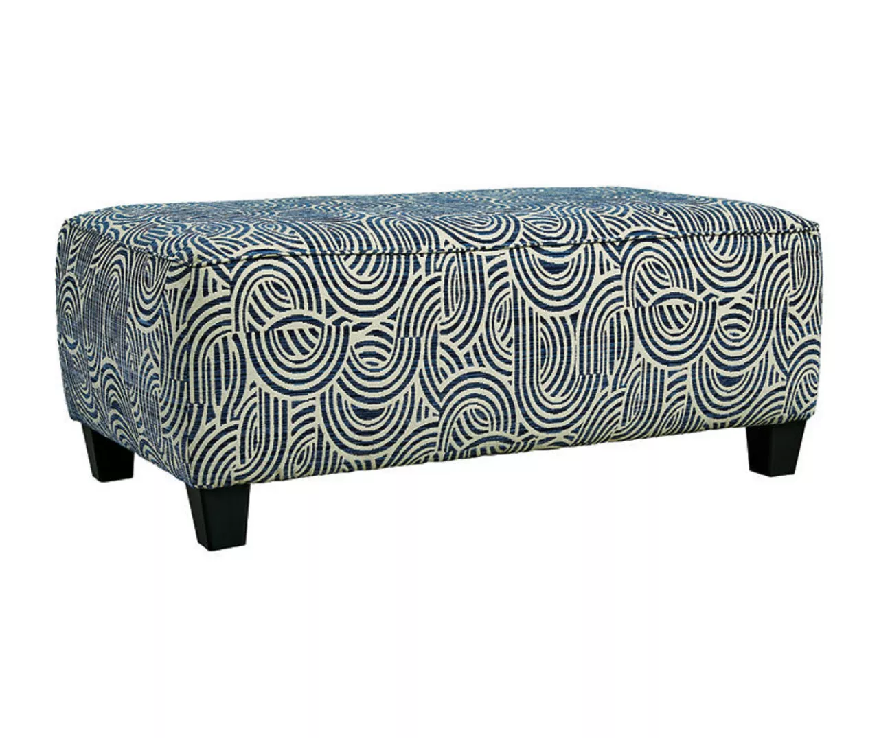 Trendle Blue & Tan Oversize Accent Ottoman
