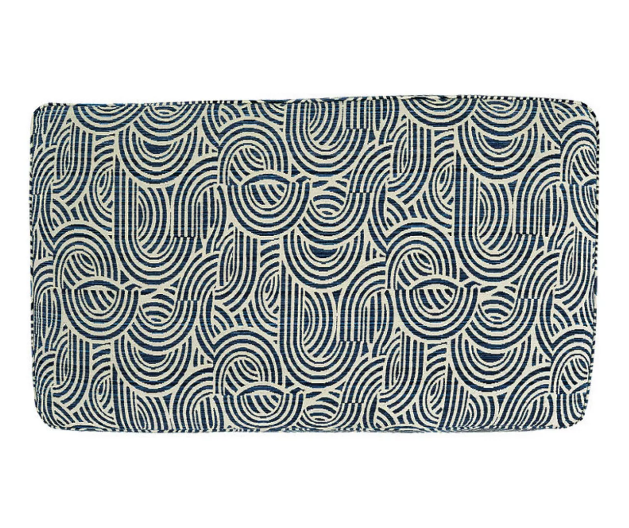 Trendle Blue & Tan Oversize Accent Ottoman - Image 5