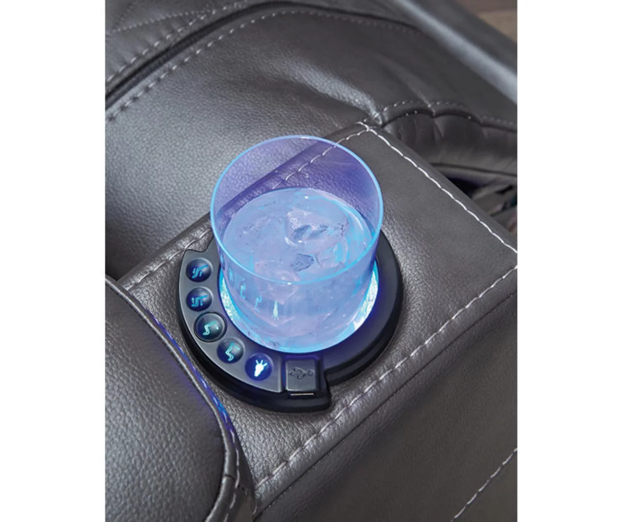 Composer Black Faux Leather Power Recliner - Image 5