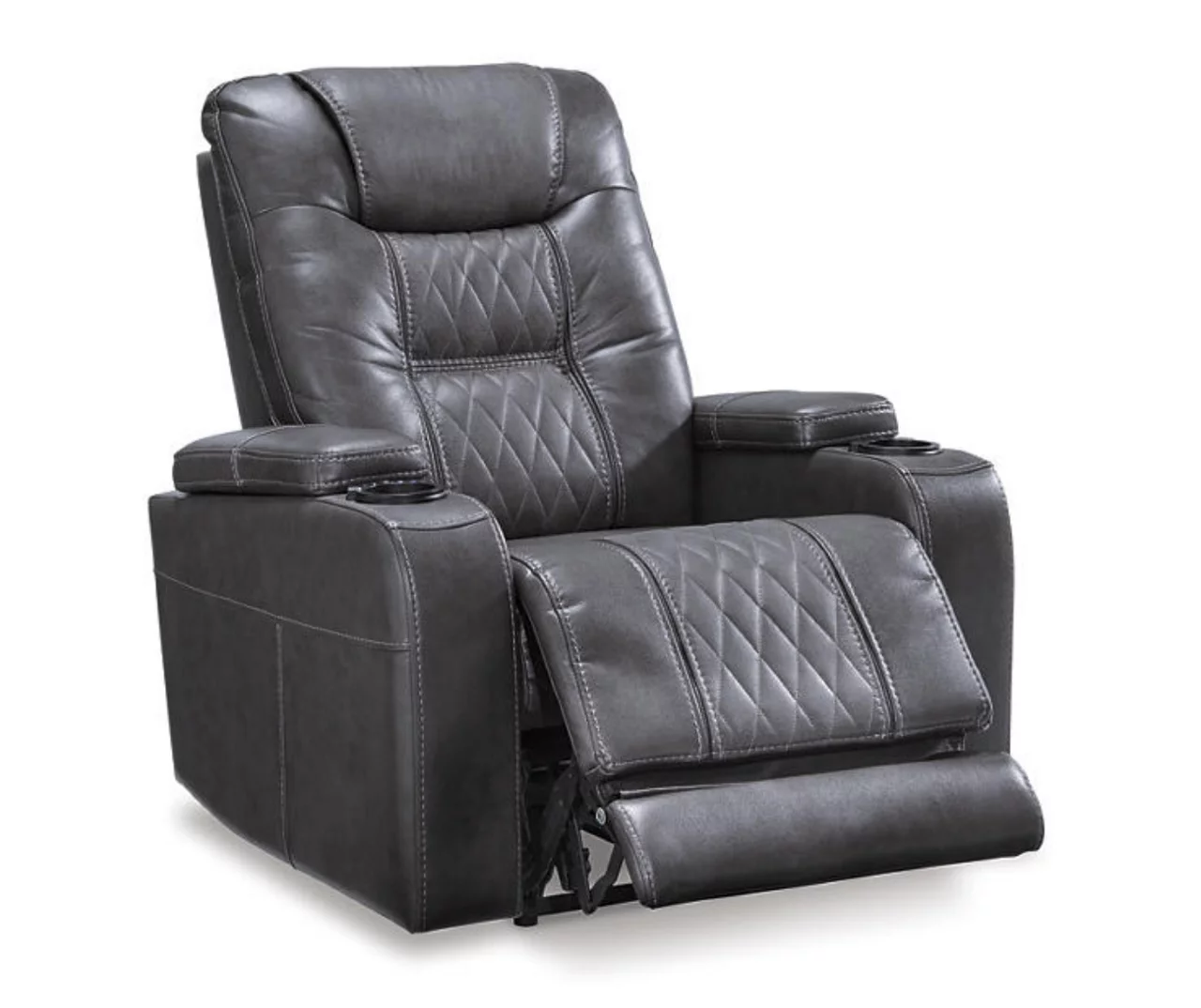 Composer Black Faux Leather Power Recliner - Image 2