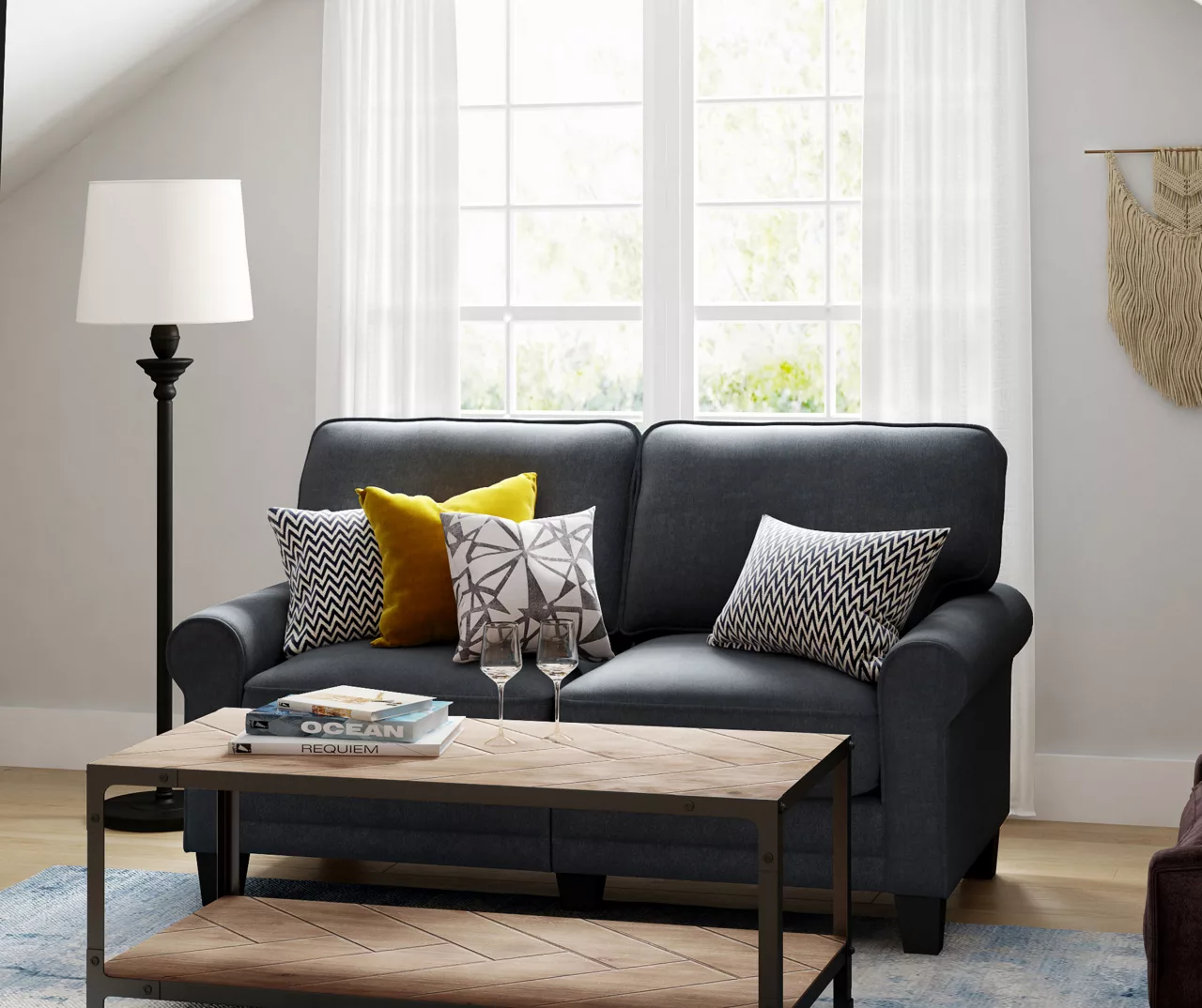 Copenhagen Charcoal Loveseat - Image 4